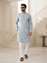 Men's Abstract Printed Cotton Blend Kurta | Mandarin Collar | Full Sleeve Ethnic Wear