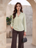 Women's Crepe Formal V-Neck Office Top
