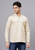 LENIA Men's Cotton Blend Slim Fit Short Kurta Pack of 1