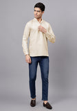 LENIA Men's Cotton Blend Slim Fit Short Kurta Pack of 1