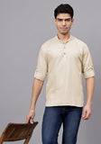 LENIA Men's Cotton Blend Slim Fit Short Kurta Pack of 1
