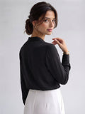 Women's Crepe Formal V-Neck Office Top
