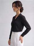 Women's Crepe Formal V-Neck Office Top