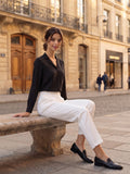 Women's Crepe Formal V-Neck Office Top