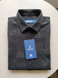 Men’s Premium Polyester Geometric Textured Half Sleeve Casual Shirt – Black