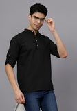 LENIA Men's Cotton Blend Slim Fit Short Kurta Pack of 1