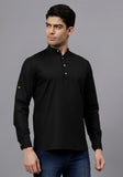 LENIA Men's Cotton Blend Slim Fit Short Kurta Pack of 1