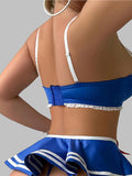 Women’s  Bow-Detail Lingerie Set with Ruffle Trim and Mini Skirt