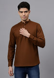 LENIA Men's Cotton Blend Slim Fit Short Kurta Pack of 1