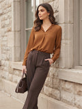 Women's Crepe Formal V-Neck Office Top
