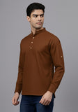 LENIA Men's Cotton Blend Slim Fit Short Kurta Pack of 1