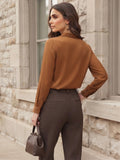 Women's Crepe Formal V-Neck Office Top