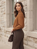 Women's Crepe Formal V-Neck Office Top