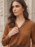 Women's Crepe Formal V-Neck Office Top