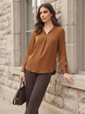 Women's Crepe Formal V-Neck Office Top