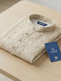 Men's Printed Cotton Blend Kurta | Mandarin Collar | Full Sleeve Ethnic Wear