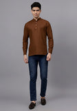 LENIA Men's Cotton Blend Slim Fit Short Kurta Pack of 1