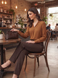 Women's Crepe Formal V-Neck Office Top