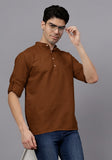 LENIA Men's Cotton Blend Slim Fit Short Kurta Pack of 1