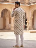 Men’s Printed Kurta with Mandarin Collar – Festive Ethnic Wear