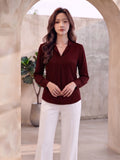 Women's Crepe Formal V-Neck Office Top