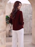 Women's Crepe Formal V-Neck Office Top