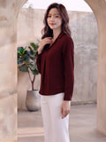 Women's Crepe Formal V-Neck Office Top