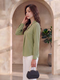 Women's Crepe Formal V-Neck Office Top