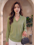 Women's Crepe Formal V-Neck Office Top