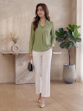 Women's Crepe Formal V-Neck Office Top