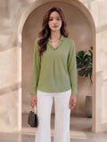 Women's Crepe Formal V-Neck Office Top