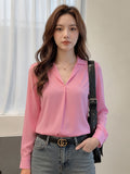 Women's Crepe Formal V-Neck Office Top