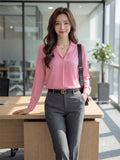 Women's Crepe Formal V-Neck Office Top