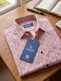 Men’s Premium Polyester Floral Printed Half Sleeve Casual Shirt – Pink