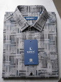 Men’s Premium Polyester Geometric Printed Half Sleeve Casual Shirt – Gray