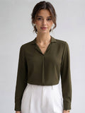 Women's Crepe Formal V-Neck Office Top