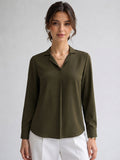 Women's Crepe Formal V-Neck Office Top