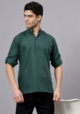 LENIA Men's Cotton Blend Slim Fit Short Kurta Pack of 1