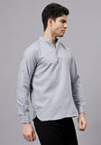 LENIA Men's Cotton Blend Slim Fit Short Kurta Pack of 1