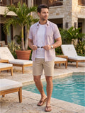 Men’s Premium Polyester Printed Half Sleeve Casual Shirt – Light Pink