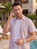 Men’s Premium Polyester Printed Half Sleeve Casual Shirt – Light Pink
