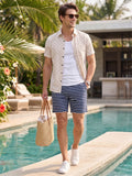Men’s Premium Polyester Printed Half Sleeve Casual Shirt – Light Cream