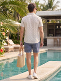 Men’s Premium Polyester Printed Half Sleeve Casual Shirt – Light Cream