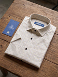 Men’s Premium Polyester Printed Half Sleeve Casual Shirt – Light Cream