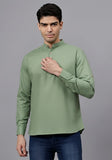 LENIA Men's Cotton Blend Slim Fit Short Kurta Pack of 1