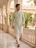 Men’s Printed Kurta with Mandarin Collar – Festive Ethnic Wear