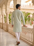 Men’s Printed Kurta with Mandarin Collar – Festive Ethnic Wear