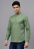 LENIA Men's Cotton Blend Slim Fit Short Kurta Pack of 1