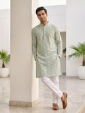 Men’s Printed Kurta with Mandarin Collar – Festive Ethnic Wear