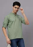 LENIA Men's Cotton Blend Slim Fit Short Kurta Pack of 1